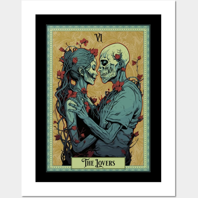 The Lovers Tarot Card - Zombie Edition Wall Art by Atomic Blizzard